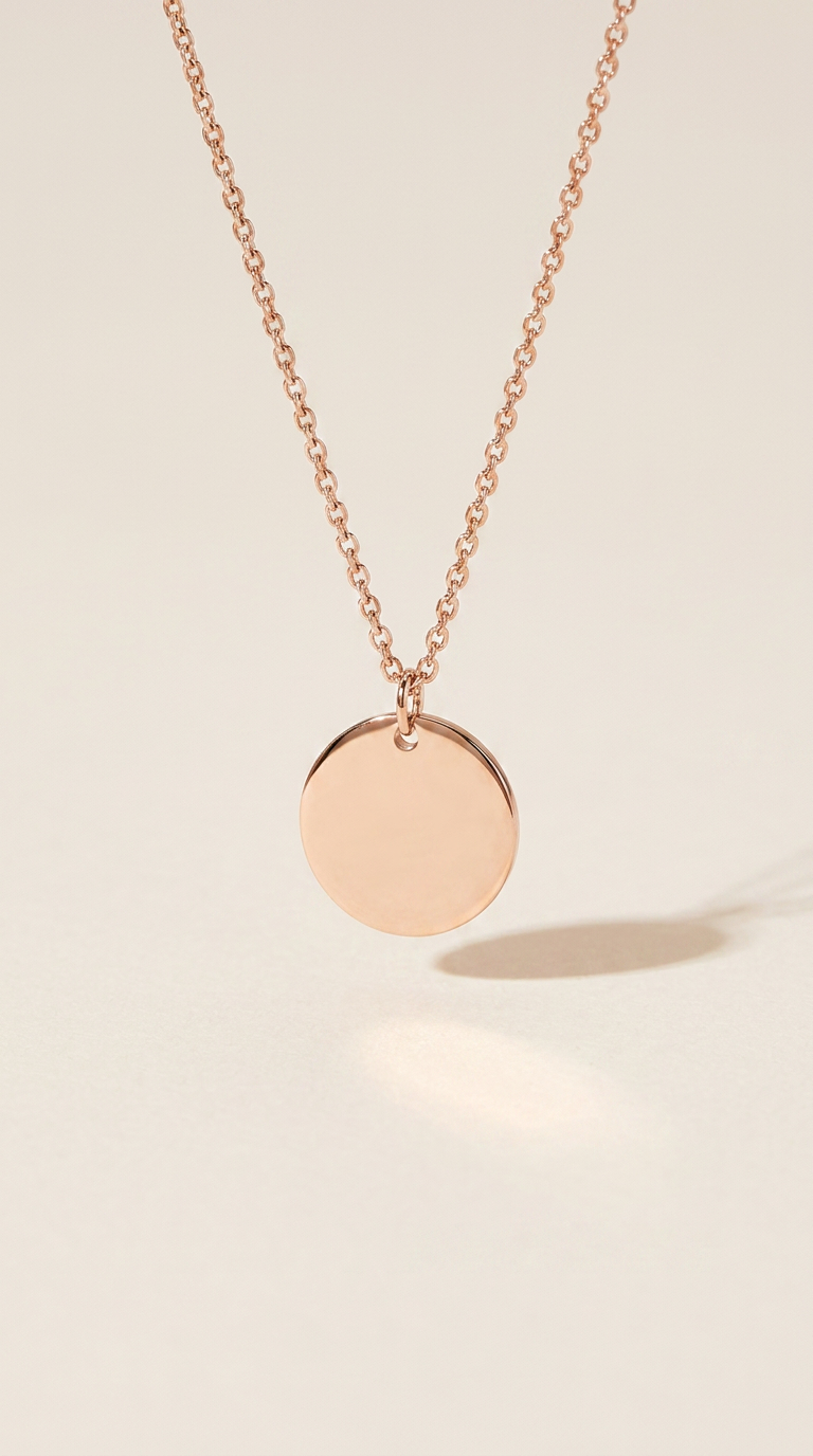 Collier en forme rond gravé avec votre photo