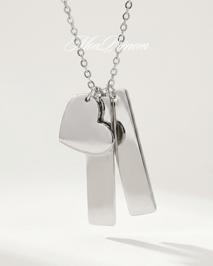 Collier en forme de cœur et de barre