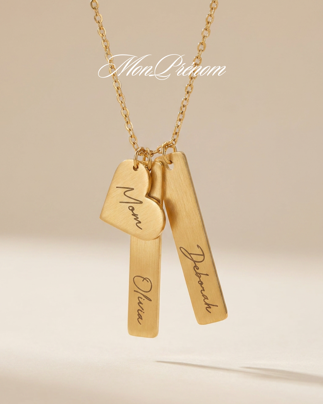 Collier en forme de cœur et de barre