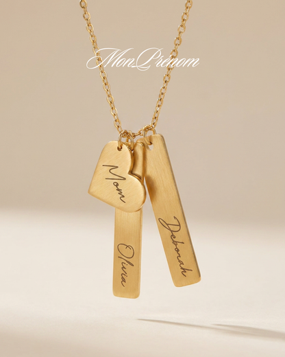 Collier en forme de cœur et de barre