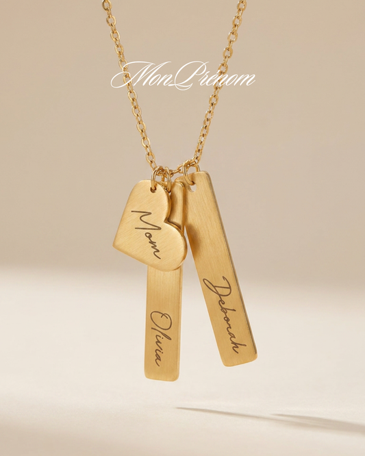 Collier en forme de cœur et de barre
