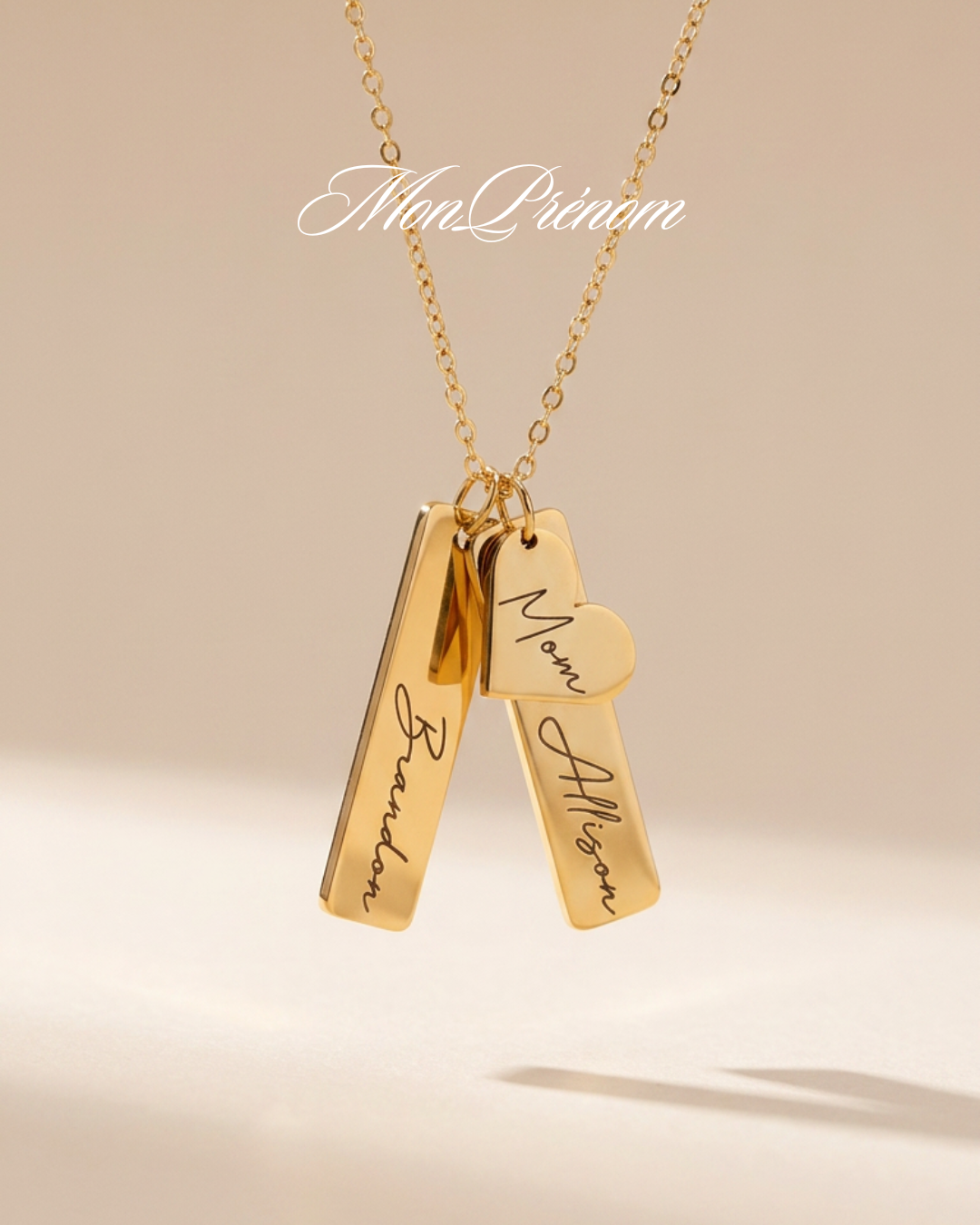 Collier en forme de cœur et de barre