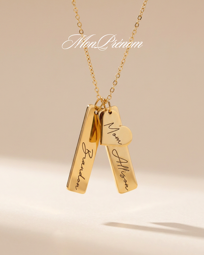 Collier en forme de cœur et de barre