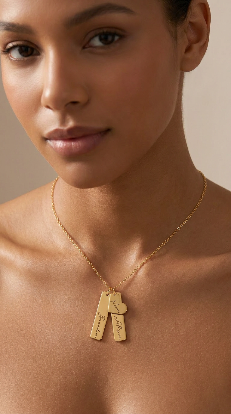 Collier en forme de cœur et de barre
