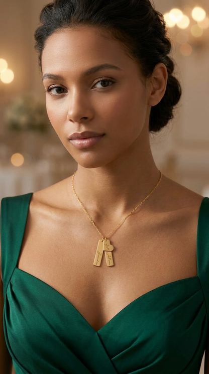 Collier en forme de cœur et de barre