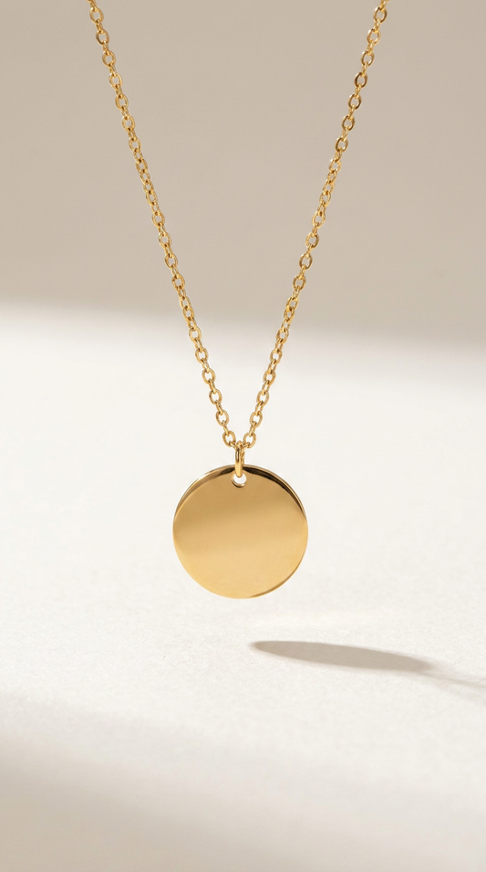Collier en forme rond gravé avec votre photo